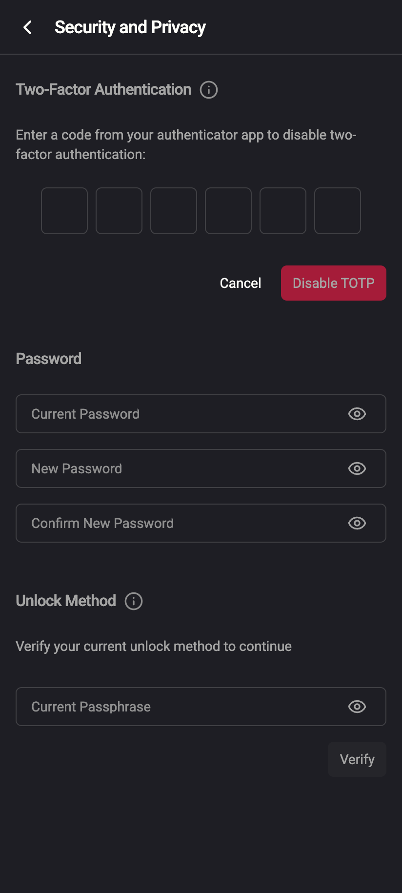 One last code from the authenticator app confirms the change.